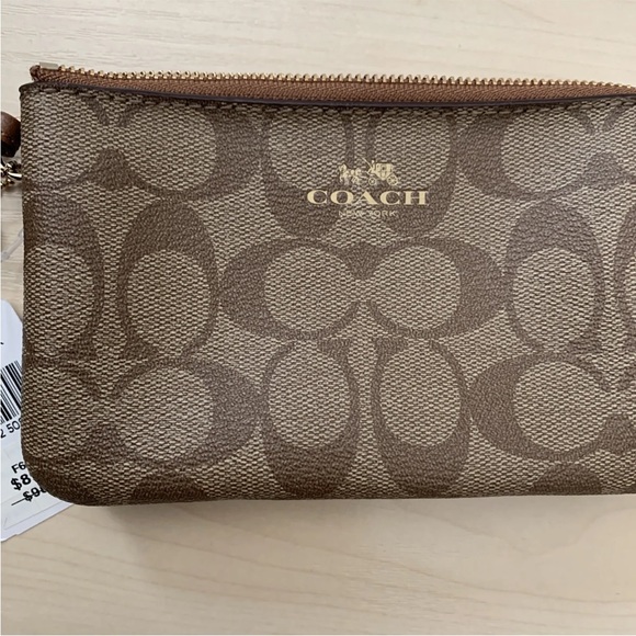 New With Tags Coach Signature Double Zip Wallet Wristlet New F66506 IMBDX - Picture 3 of 7